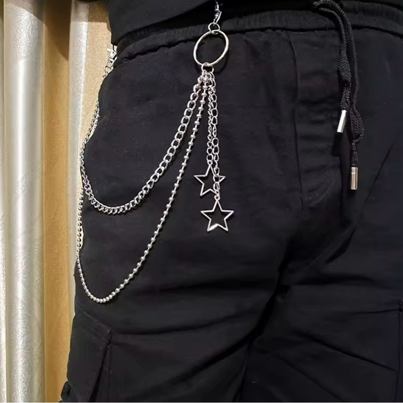 Vintage Retro Jeans Pants Star Chan Chain Belt decor - Picture 1 of 1
